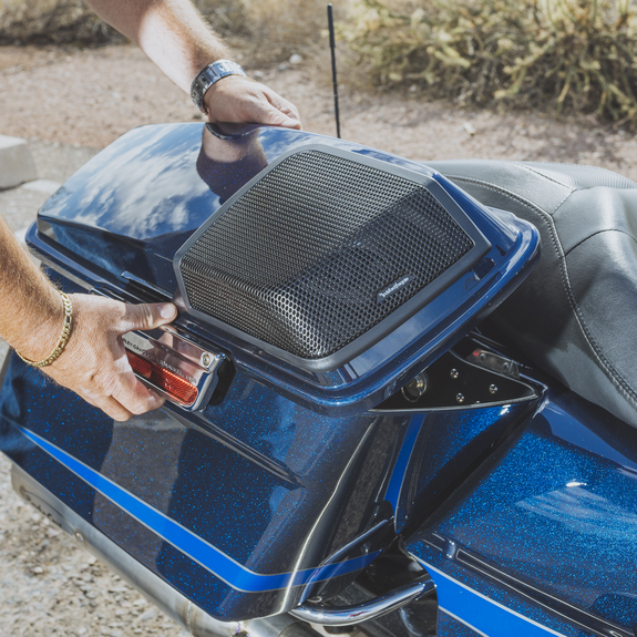 Speaker Installation View on Motorcycle